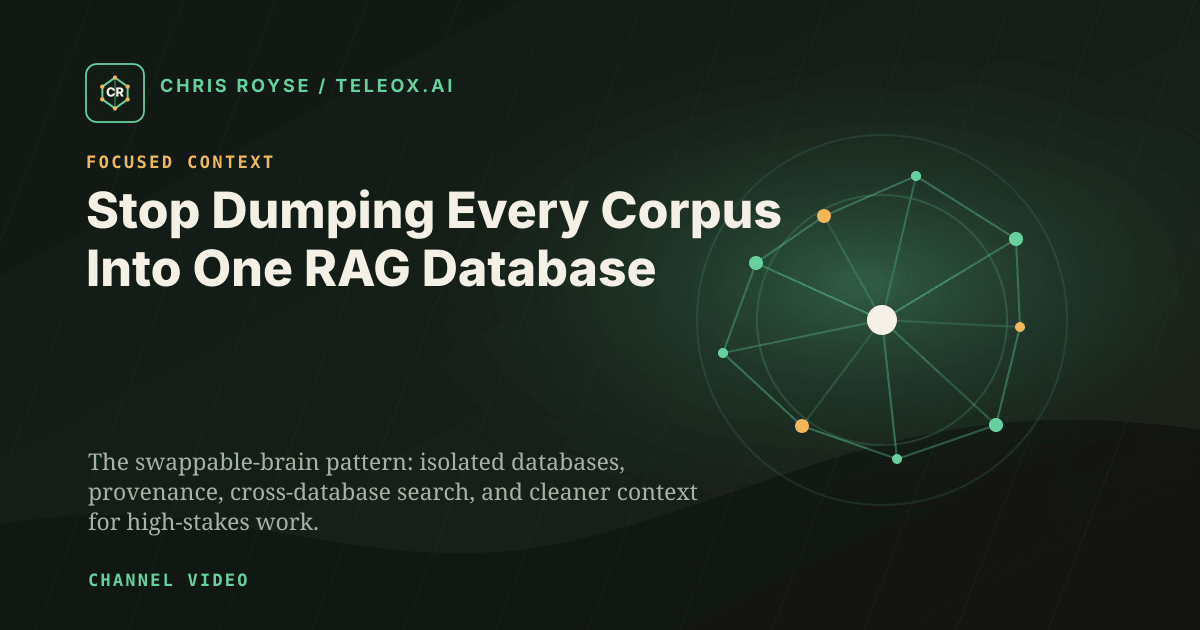 Stop Dumping Every Corpus Into One RAG Database - Teleox.ai field note thumbnail