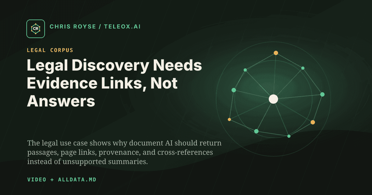 Legal Discovery Needs Evidence Links, Not Answers - Teleox.ai field note thumbnail