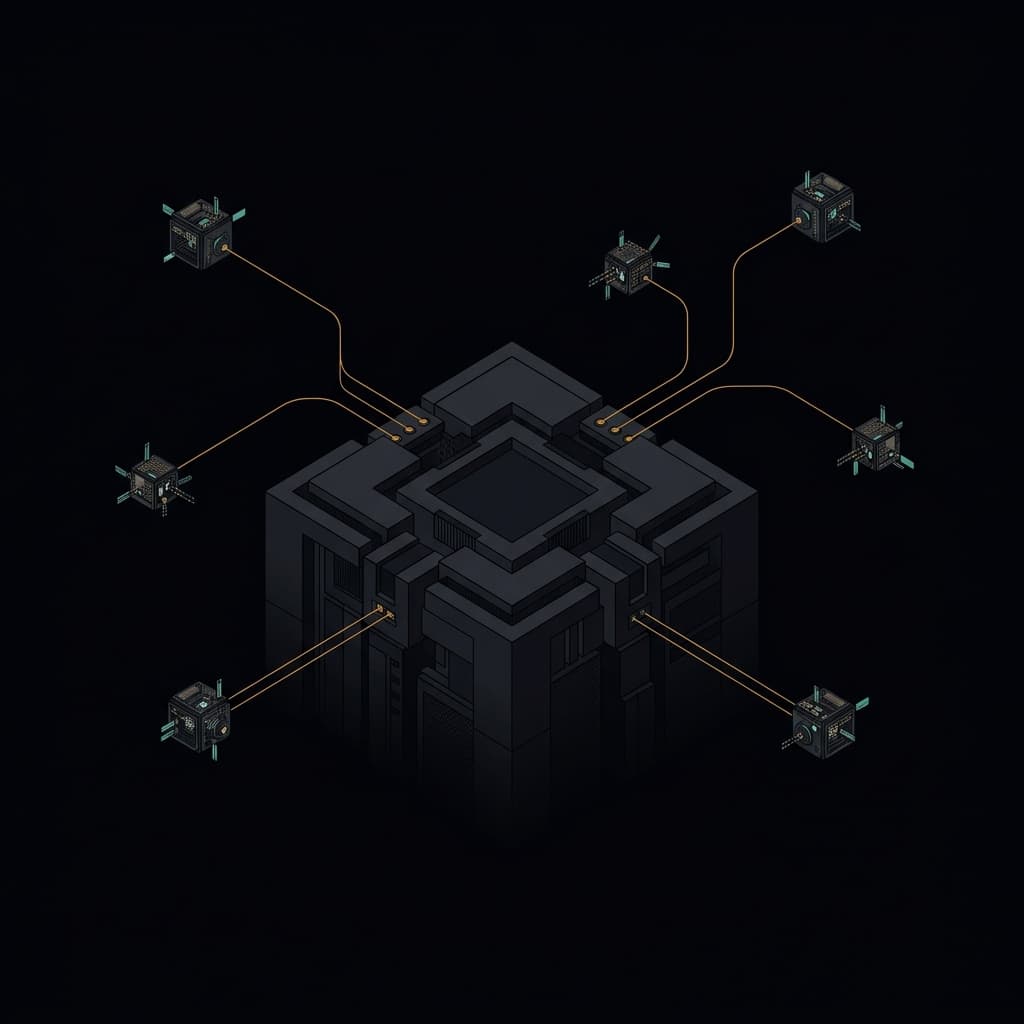 OpenAI Frontier — six partner nodes consolidating into a platform